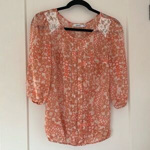 Ricki's Orange and White Lace Blouse